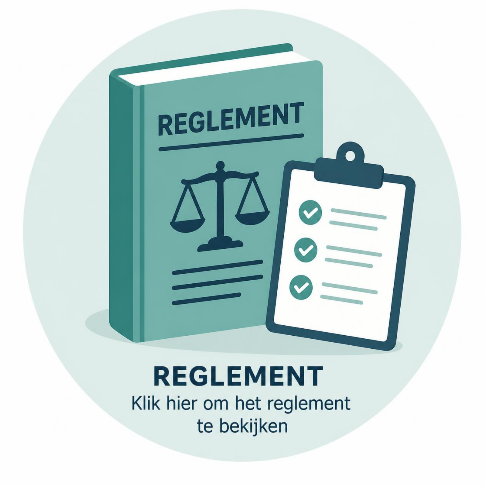 “Klik hier om het reglement te bekijken”.